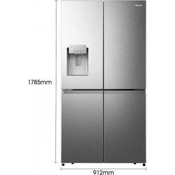 Hisense RQ760N4SASE Ψυγείο Ντουλάπα Total NoFrost Υ178.5xΠ91.4xΒ72.5εκ. Inox